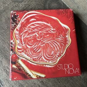 Vintage Studio Nova Glass God Trim Santa Face Sweets Dish Christmas Grandmacore
